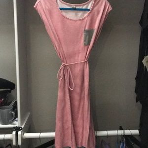 Pink and grey striped dress old navy